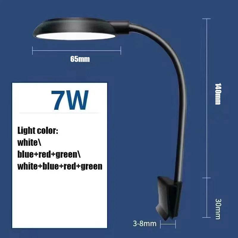 Lampe à pince pour aquarium 5W/7W, alimentation USB, décoration Led, spectre complet, étanche, lampe à algues, éclairage décoratif pour petit aquarium - Animaleriex