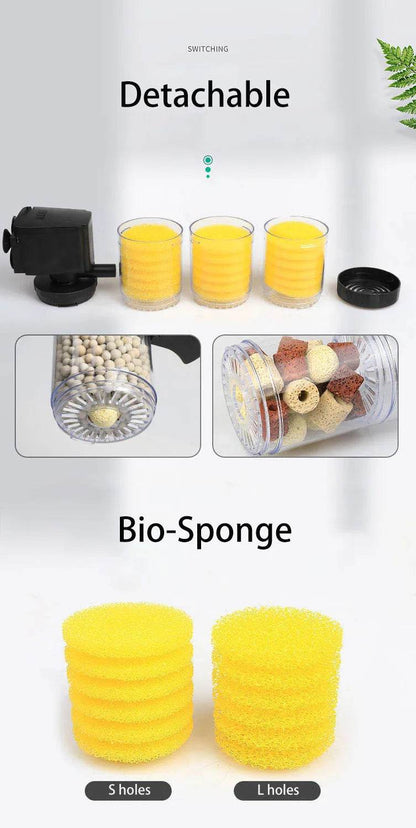 Filtre silencieux 220V 50Hz pour Aquarium, tortue, poisson, pompe à eau Submersible, Bio éponge, écumoire, fabricant de vagues, accessoires de filtres - Animaleriex