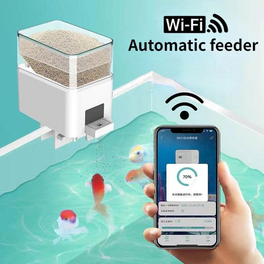 Alimentation automatique pour Aquarium, synchronisation/Wifi, sans fil, application pour téléphone Intelligent, haut-parleur Intelligent, télécommande vocale, alimentation des poissons - Animaleriex