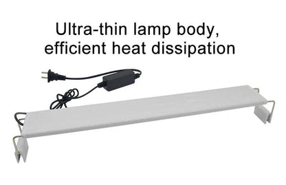 Lumière LED pour Aquarium Super mince Aquarium plante aquatique grandir éclairage étanche lumineux pince lampe bleu LED 18-72 cm pour plantes 220 v - Animaleriex