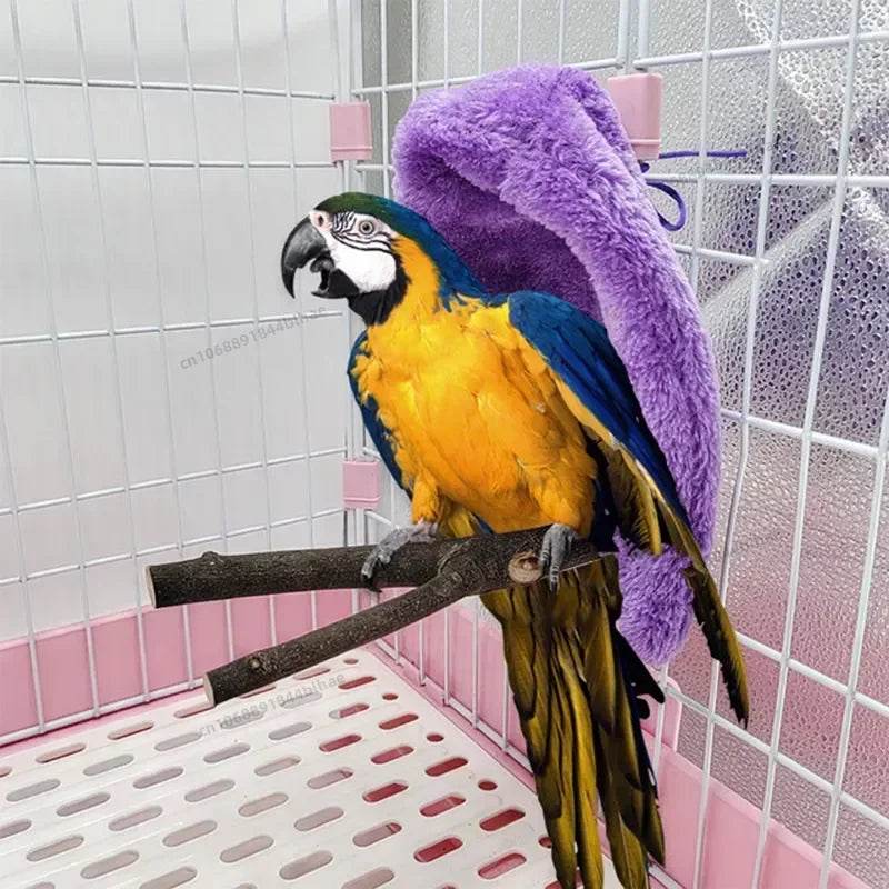 Hamac à oiseaux en peluche douce, coupe-vent d'hiver, Cage à perroquets, lit suspendu, grotte à perruches, tente de cachette, fournitures de nid d'oiseaux pour animaux de compagnie - Animaleriex