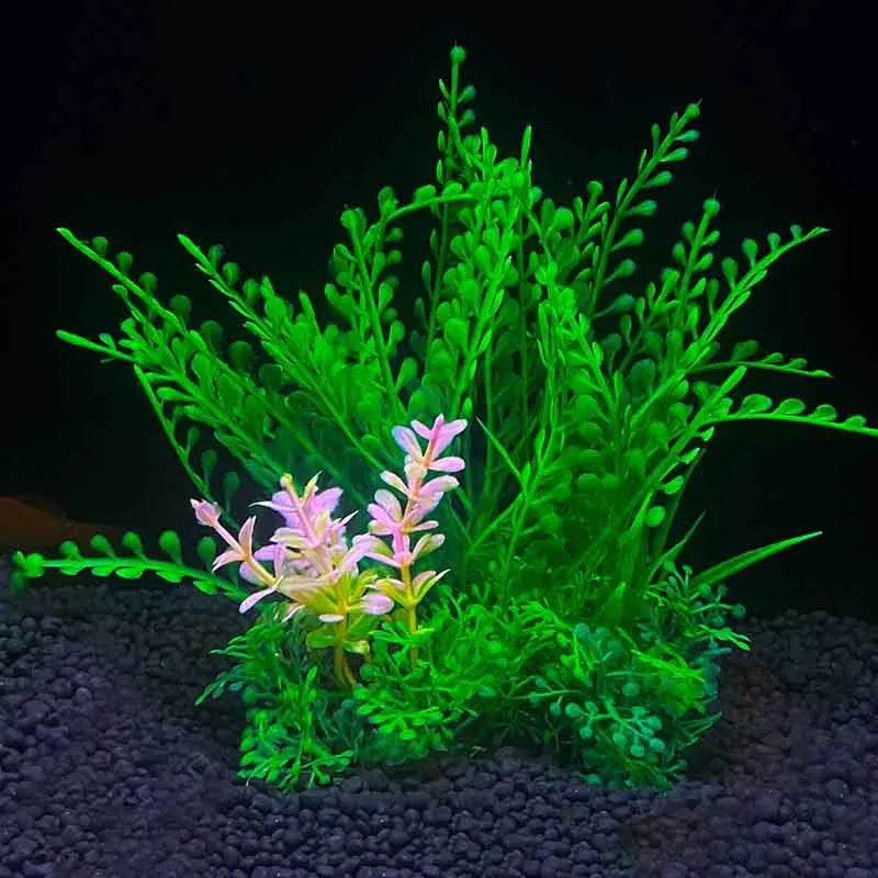 Plantes artificielles sous-marines en plastique pour Aquarium, faux arbuste aquatique, visualisation d'herbe verte, décoration de Simulation - Animaleriex