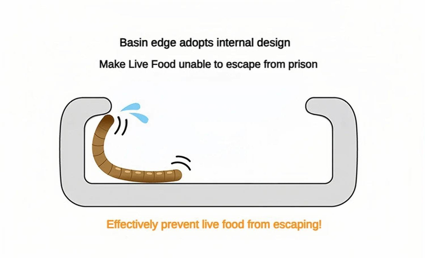 Bol d'eau et de nourriture pour Reptile, plat à vers, bols en céramique pour animaux de compagnie, Anti-fuite, Mini bol pour vers de farine, lézard, Dragon barbu - Animaleriex