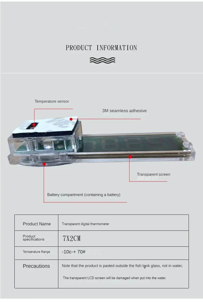 Thermomètre électronique LCD numérique pour Aquarium, mesure de la température du réservoir de poisson, accessoires d'aquarium - Animaleriex