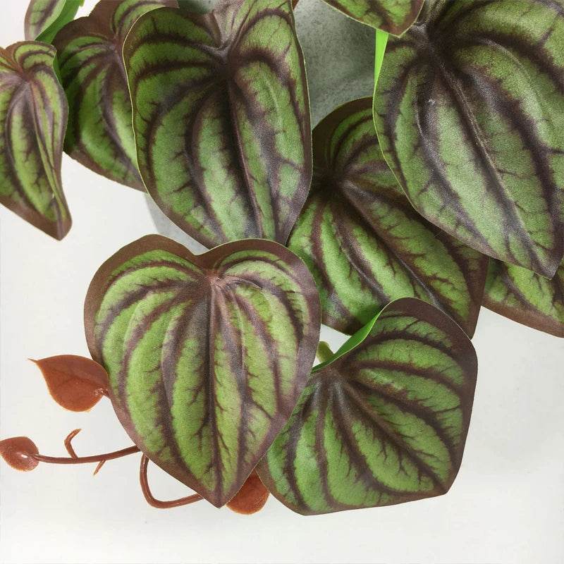 Plante de Terrarium artificielle pour amphibiens de reptiles, pour réservoir, décorations d'habitat pour animaux de compagnie, feuilles tropicales réalistes, feuille en plastique, rotin - Animaleriex