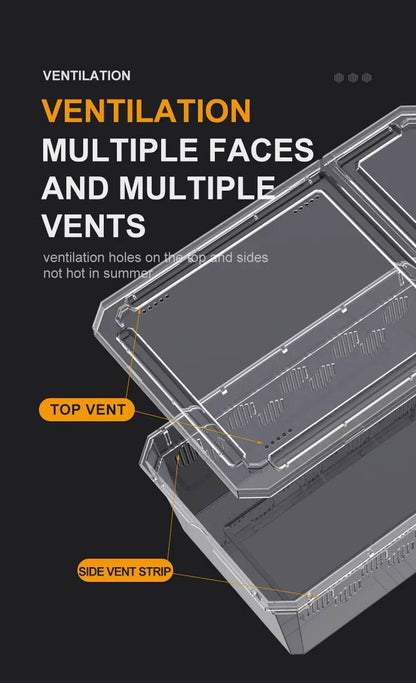 Cage d'élevage de reptiles en plastique transparent, vivariums avec balcon, fournitures de lézard, bivarium pour insectes, araignées, tortues - Animaleriex