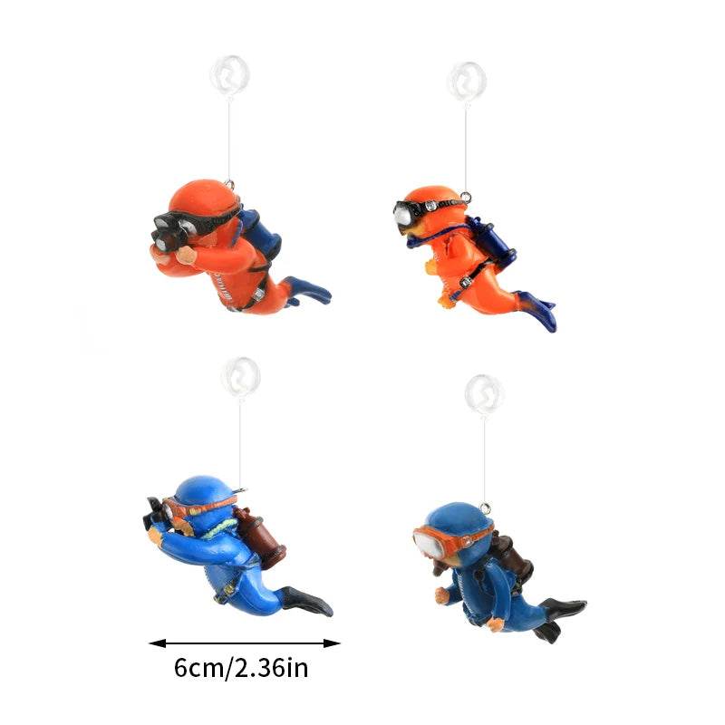 Ornement d'aquarium de plongée flottant – Décoration de plongeur sous-marin réaliste pour aquarium, ajoute du plaisir et du style à votre configuration aquatique. - Animaleriex