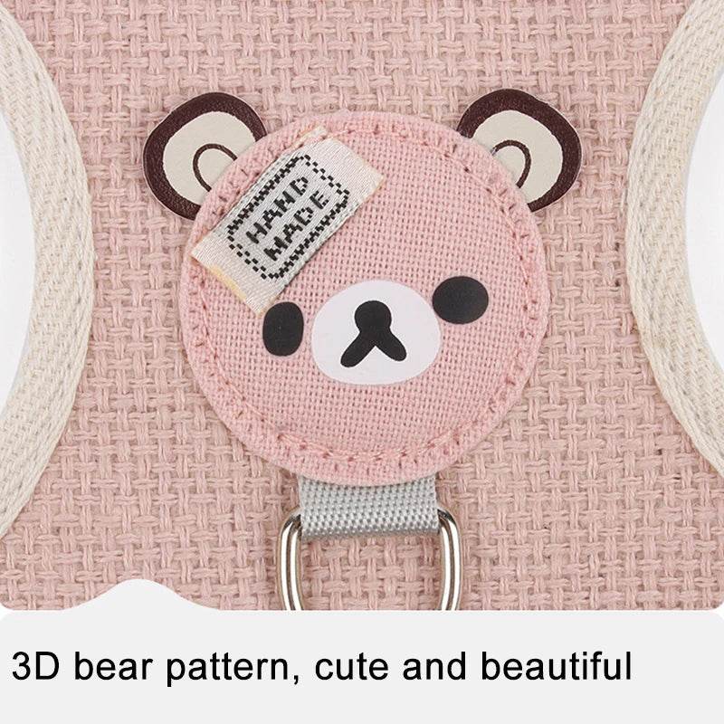 Ensemble de laisse de harnais pour animaux de compagnie, mignon, pour petits chiens de taille moyenne, chat, laisse de marche, Chihuahua, lapin, gilet, harnais, collier de caniche, accessoires pour chiens - Animaleriex