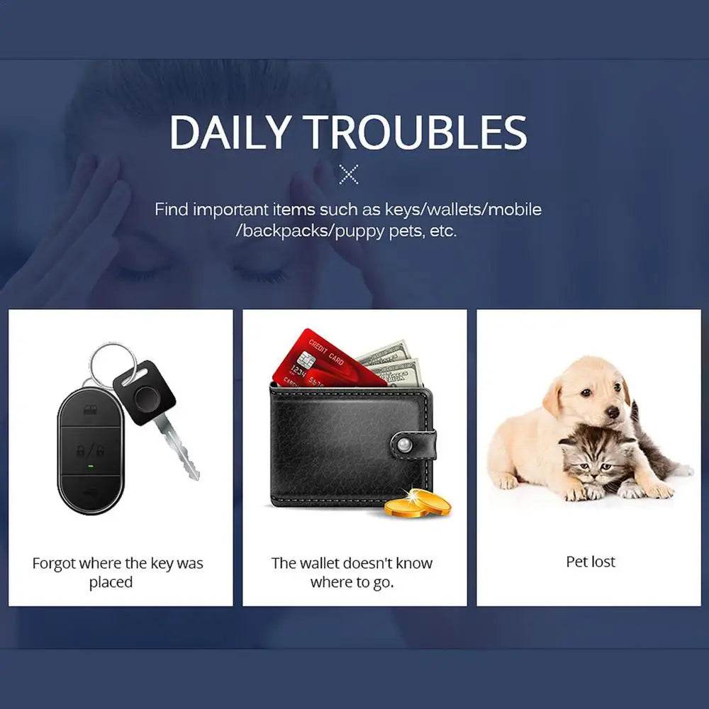 Traceur GPS Portable, GPS, Bluetooth 5.0, clé Mobile, mode, animaux intelligents, alarme Anti-perte, portefeuille sans fil, localisateur de clé, rappel - Animaleriex