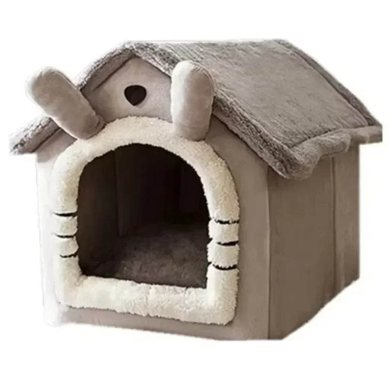Niche d'intérieur lavable pour chat et chien, toutes saisons, coussin doux et amovible, niche pour animaux de petite et moyenne taille, fournitures durables pour animaux de compagnie - Animaleriex