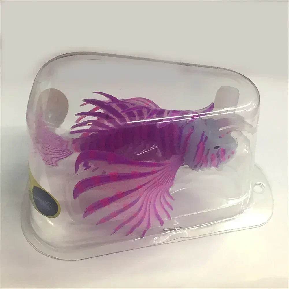 Aquarium artificiel lumineux, poisson-lion, paysage en Silicone, faux poisson flottant, lueur dans la nuit, ornement, décoration de la maison - Animaleriex