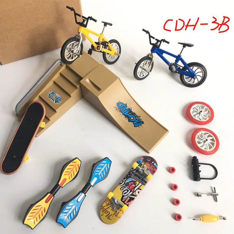 Mini trottinette à deux roues, 1 ensemble, jouets éducatifs pour enfants, trottinette à doigts, vélo, Skateboard, cadeau d'anniversaire pour garçons - Animaleriex