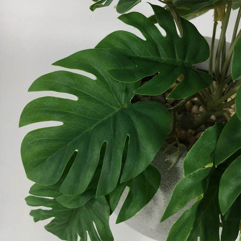 Plante de Terrarium artificielle pour amphibiens de reptiles, pour réservoir, décorations d'habitat pour animaux de compagnie, feuilles tropicales réalistes, feuille en plastique, rotin - Animaleriex