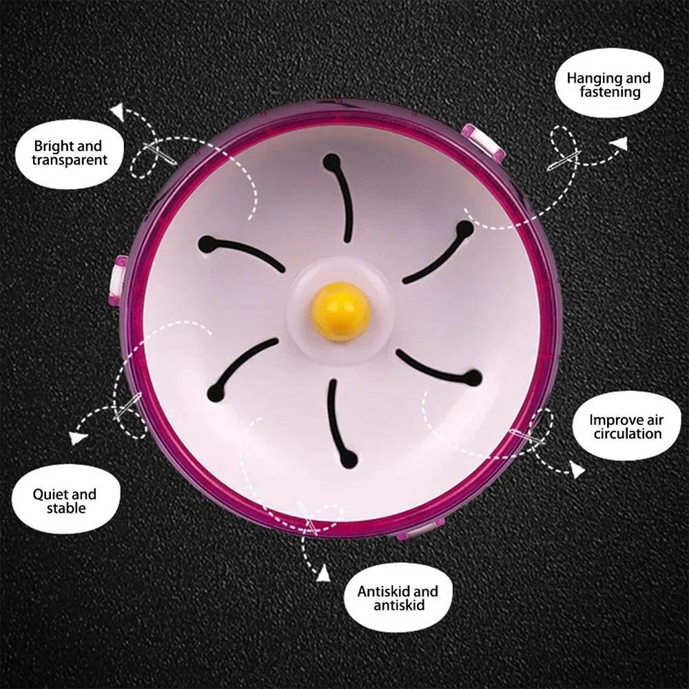 Hamster disque de course jouet Sport course silencieux Transparent petit animal de compagnie rotatif Jogging roue roue jouets animal de compagnie Hamster Cage fournitures - Animaleriex