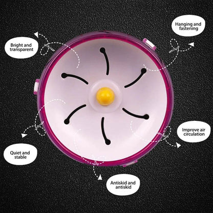 Hamster disque de course jouet Sport course silencieux Transparent petit animal de compagnie rotatif Jogging roue roue jouets animal de compagnie Hamster Cage fournitures - Animaleriex