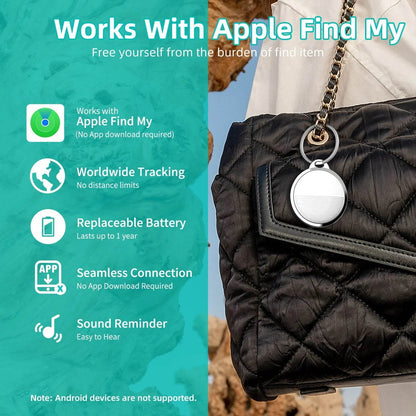 Mini traqueur GPS pour système Apple iOS, trouver mon application, étiquette d'air, recherche d'enfant, sac de vélo pour animaux de compagnie, traqueur de perte, Bluetooth intelligent, airtag - Animaleriex