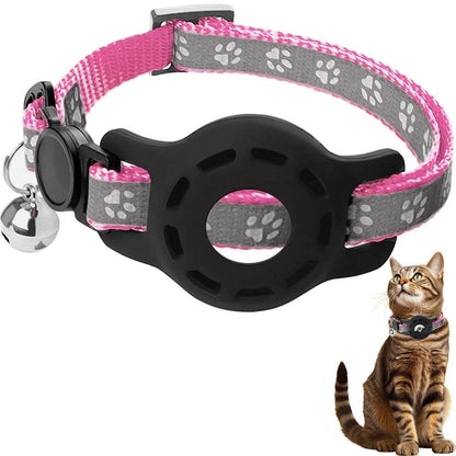 Collier pour chat AirTag avec cloches, collier pour chat à boucle de sécurité avec support Airtag, colliers anti-perte pour fille, garçon, chat, chiot - Animaleriex