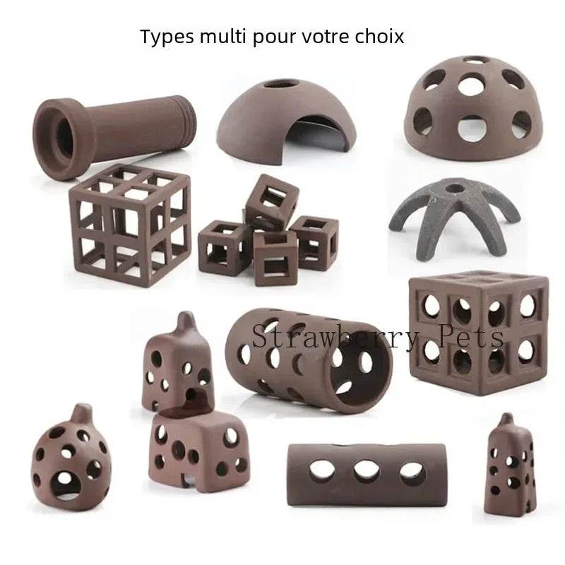 Décoration d'aquarium en céramique, abri pour poissons et crevettes, poterie, maison de Scorpion, Simulation de pierre, décor d'aquarium idéal - Animaleriex