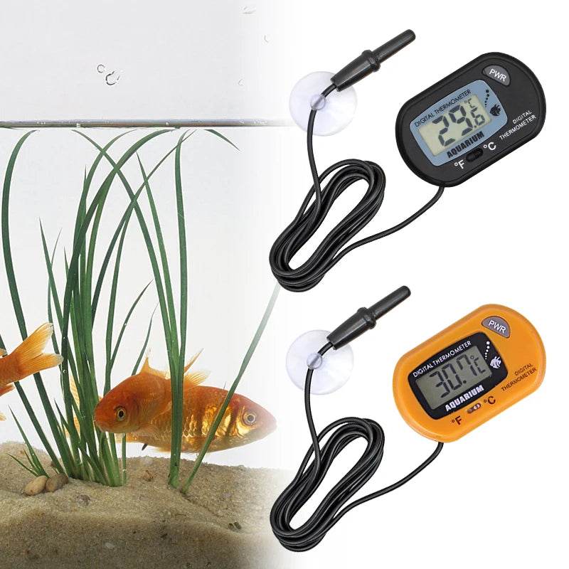 Thermomètre numérique LCD pour Aquarium, compteur de température et d'eau, détecteur de température, alarme de poisson, fournitures pour animaux de compagnie, outil aquatique - Animaleriex