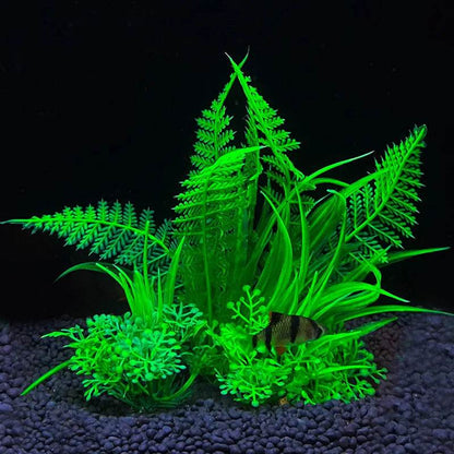 Plantes artificielles sous-marines en plastique pour Aquarium, faux arbuste aquatique, visualisation d'herbe verte, décoration de Simulation - Animaleriex