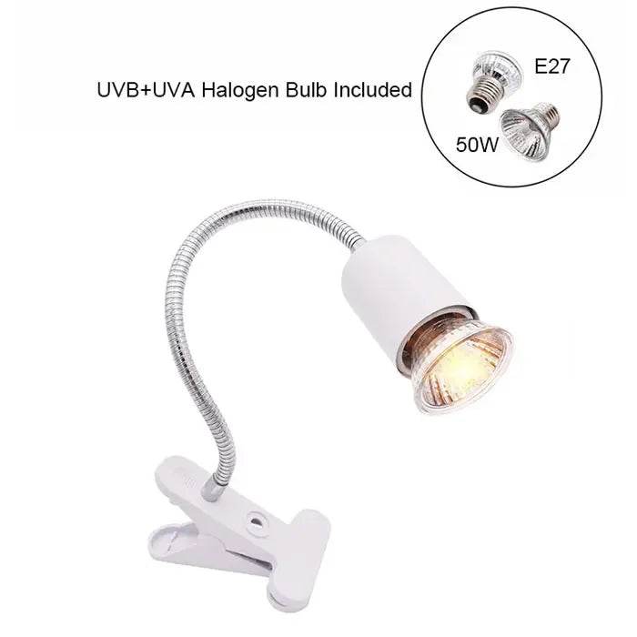 Ampoule halogène 50 W incluse, lampe chauffante pour reptiles, col de cygne réglable, lampes chauffantes pour réservoir d'aquarium, tortue, lézard, serpent, Terrarium - Animaleriex