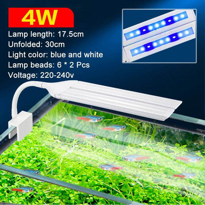 Lampe à pince Super brillante lumière LED d'aquarium pour plante aquatique grandir Aquarium lampe de synchronisation à spectre complet 220-240V 30 ~ 70CM 4W 8W 13W - Animaleriex
