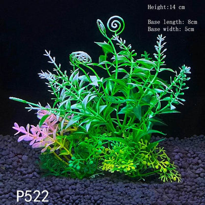 Plantes artificielles sous-marines en plastique pour Aquarium, faux arbuste aquatique, visualisation d'herbe verte, décoration de Simulation - Animaleriex