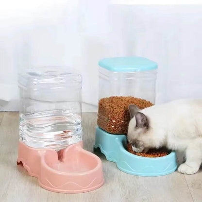 Fontaine d'eau en matériau PP 3,8 l, bol à boisson, mangeoire automatique pour animal de compagnie, grand distributeur de nourriture pour chat et chien - Animaleriex