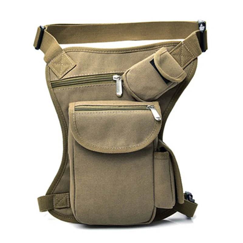Sacs de taille en toile pour hommes, sac de jambe, ceinture de vélo et moto, ceinture d'argent, sac banane pour le travail de haute qualité - Animaleriex
