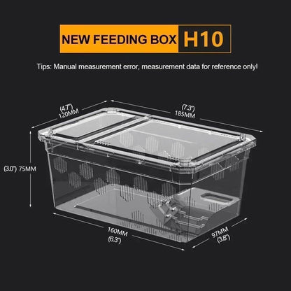 Cage d'élevage de reptiles en plastique transparent, vivariums avec balcon, fournitures de lézard, bivarium pour insectes, araignées, tortues - Animaleriex