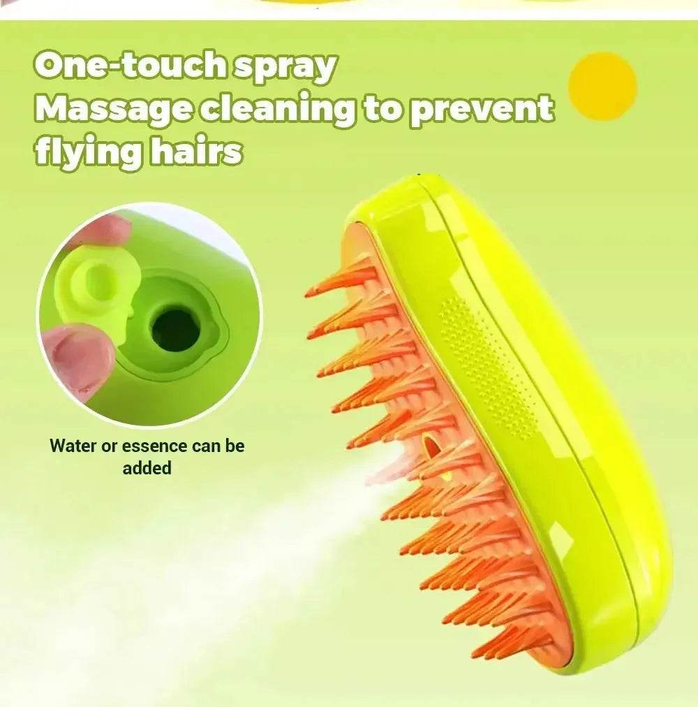 Chat chien brosse à vapeur brosse à vapeur pulvérisateur électrique pour Massage outil de toilettage pour animaux de compagnie perte 3 en 1 pulvérisateurs électriques peignes de Massage - Animaleriex