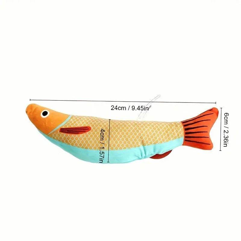 Jouet de Simulation 3D poisson herbe-aux-chats, jouet interactif en peluche pour chaton, morsure à mâcher, oreiller, fournitures pour animaux de compagnie - Animaleriex