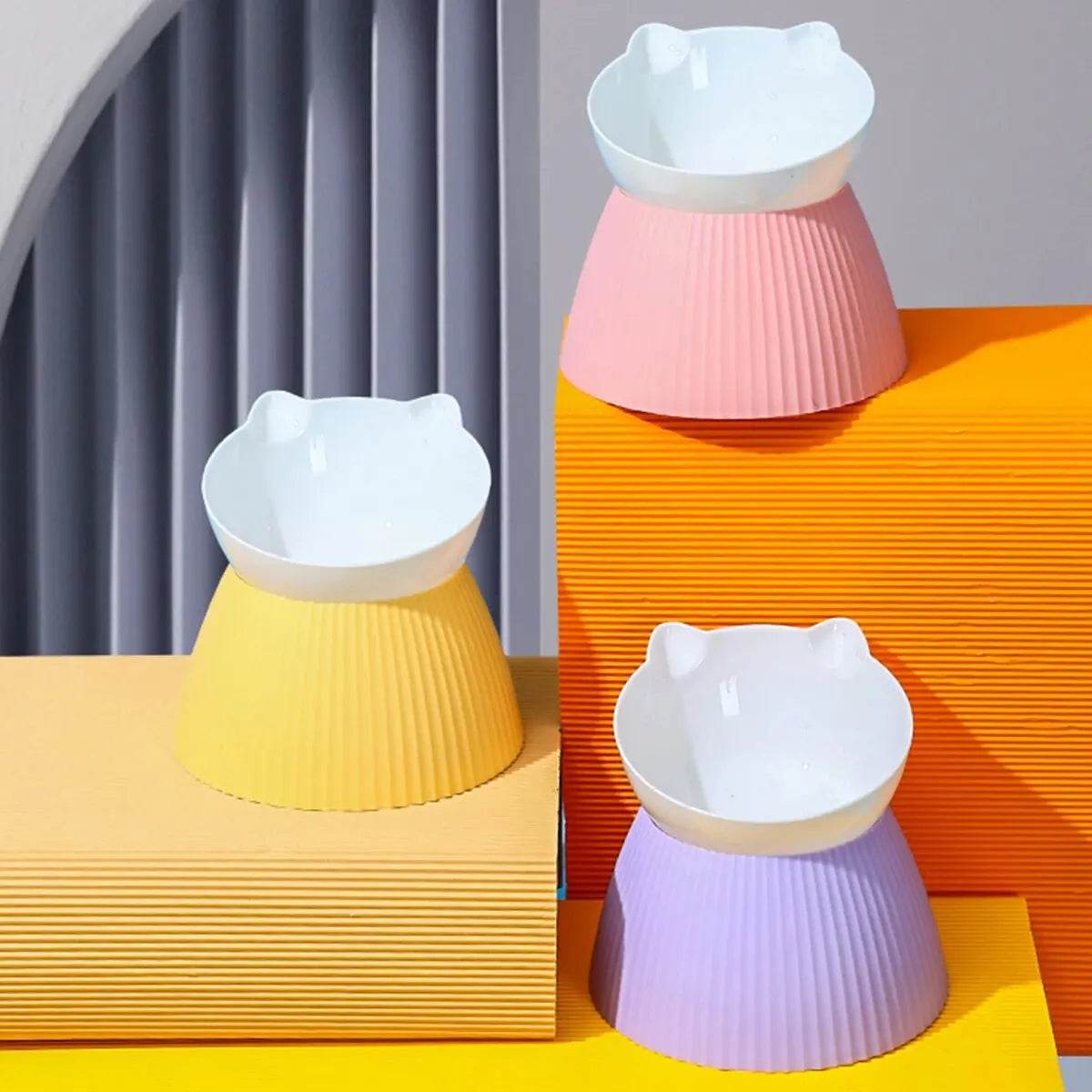 Bols surélevés pour chat avec support surélevé, 15 supports de protection du cou inclinés, bol distributeur d'eau et de nourriture pour animaux de compagnie, pour chats ou petits chiens, 1 pièce - Animaleriex