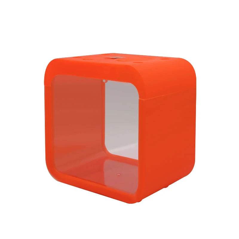 Transparent petit Aquarium créatif lumière LED Aquarium poissons blocs de construction isolé boîte réservoir pour reproduire l'alimentation Betta poisson rouge - Animaleriex