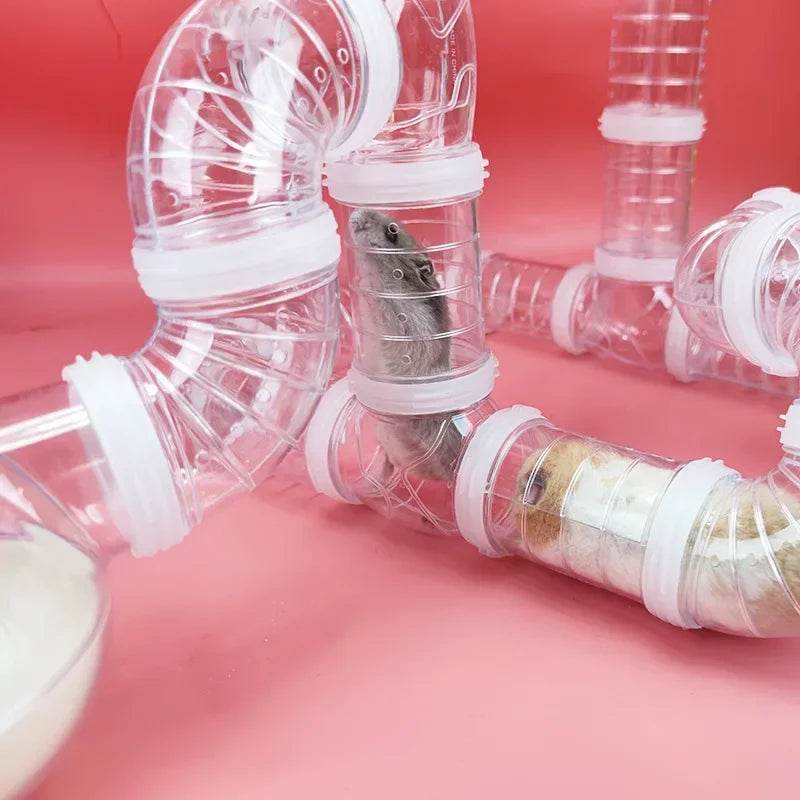 Hamster jouet labyrinthe bricolage remodelé Cage Tubes externes Tunnel ensemble sport U tuyau Hamster accessoires Pipeline Chinchillas fournitures - Animaleriex