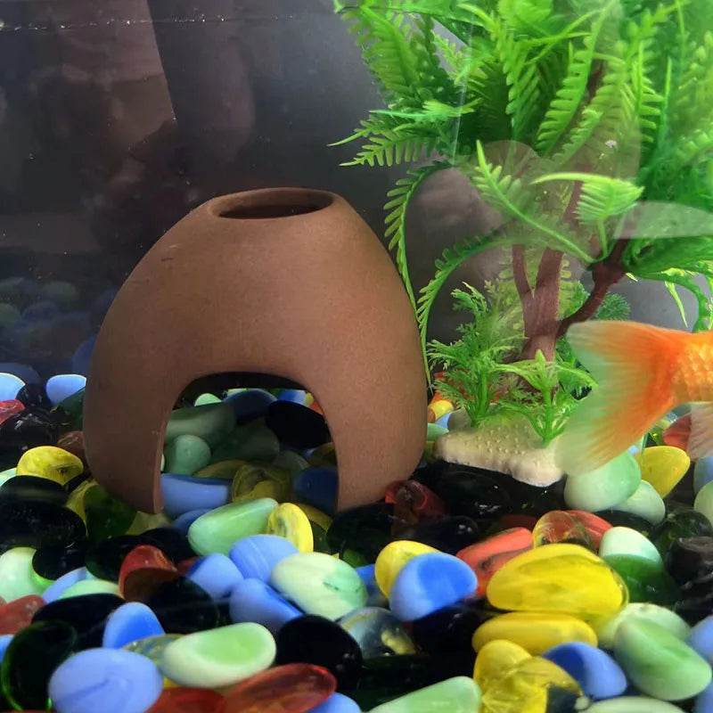 Décoration d'aquarium en céramique, abri pour poissons et crevettes, poterie, maison de Scorpion, Simulation de pierre, décor d'aquarium idéal - Animaleriex