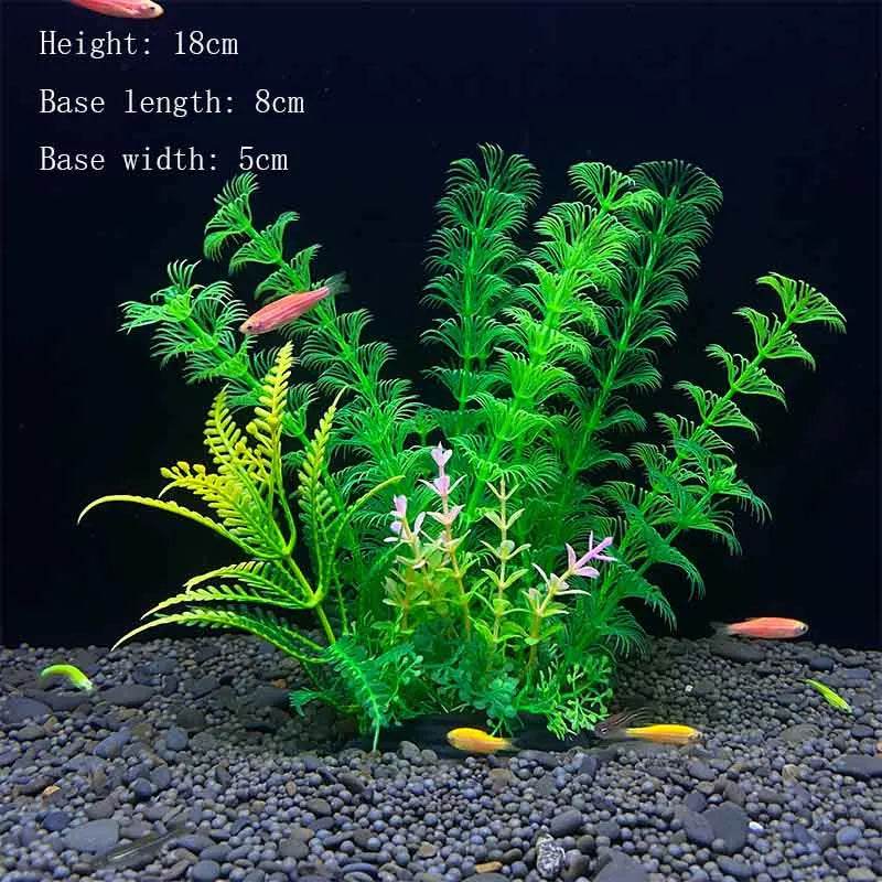 Plantes artificielles sous-marines en plastique pour Aquarium, faux arbuste aquatique, visualisation d'herbe verte, décoration de Simulation - Animaleriex