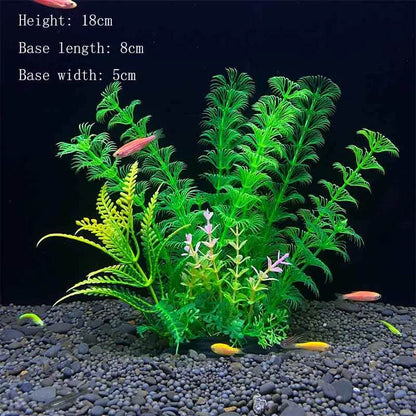 Plantes artificielles sous-marines en plastique pour Aquarium, faux arbuste aquatique, visualisation d'herbe verte, décoration de Simulation - Animaleriex
