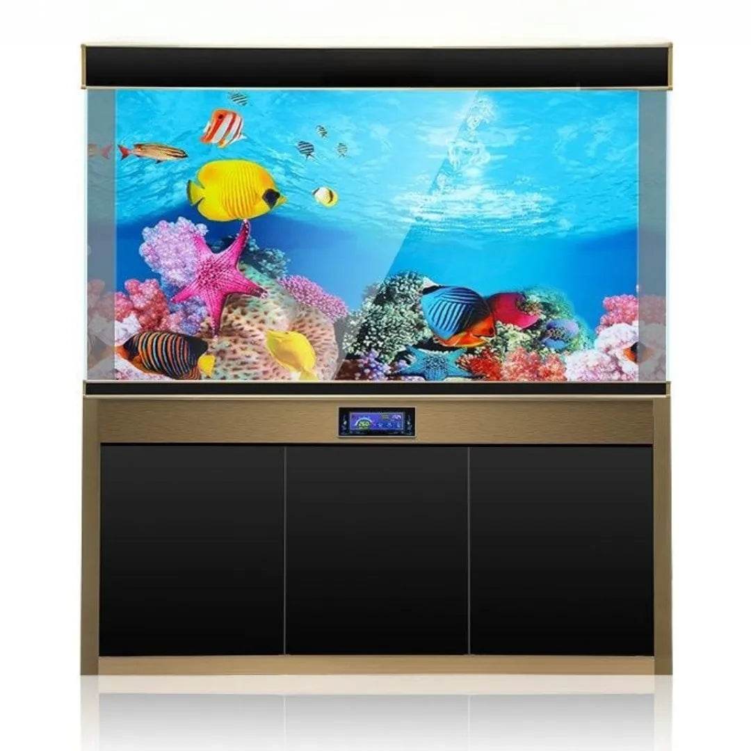 Autocollant 3D de fond d'aquarium, affiche de décoration d'aquarium, plantes d'océan, paysage Double face, accessoires d'ornement d'aquarium - Animaleriex