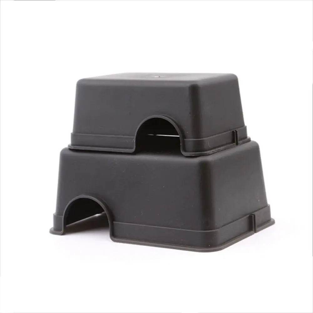 Boîte rectangulaire en plastique pour cacher les reptiles, en plastique noir, lézards, serpent, abri, maison, refuge pour petits animaux, Cage pour reptiles - Animaleriex