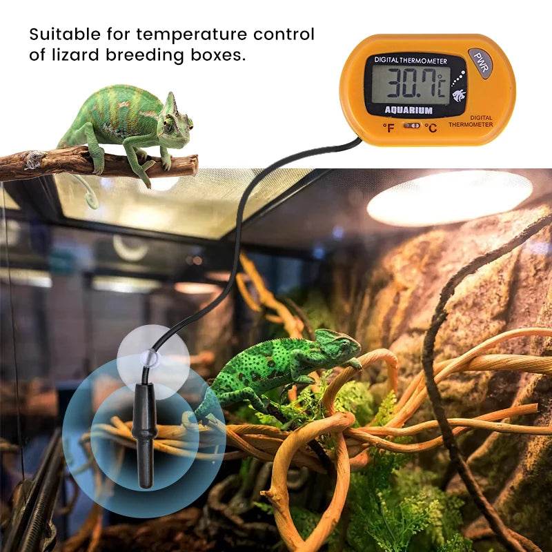 Thermomètre numérique LCD pour Aquarium, compteur de température et d'eau, détecteur de température, alarme de poisson, fournitures pour animaux de compagnie, outil aquatique - Animaleriex