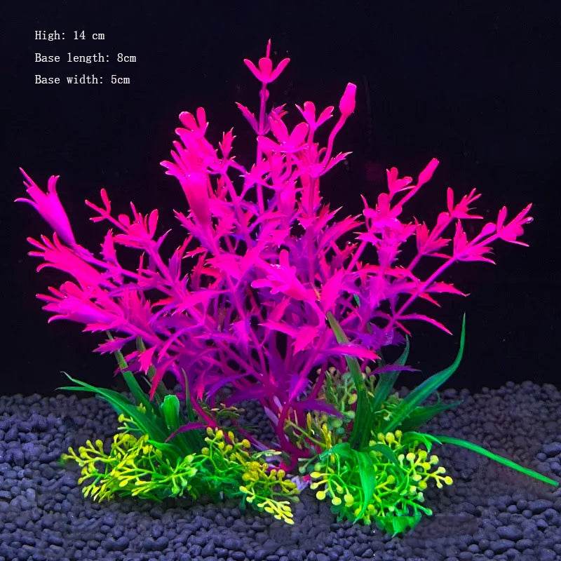Plantes artificielles sous-marines en plastique pour Aquarium, faux arbuste aquatique, visualisation d'herbe verte, décoration de Simulation - Animaleriex