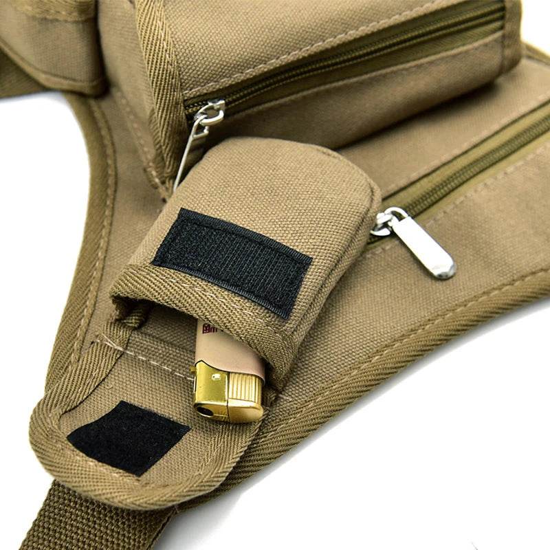 Sacs de taille en toile pour hommes, sac de jambe, ceinture de vélo et moto, ceinture d'argent, sac banane pour le travail de haute qualité - Animaleriex