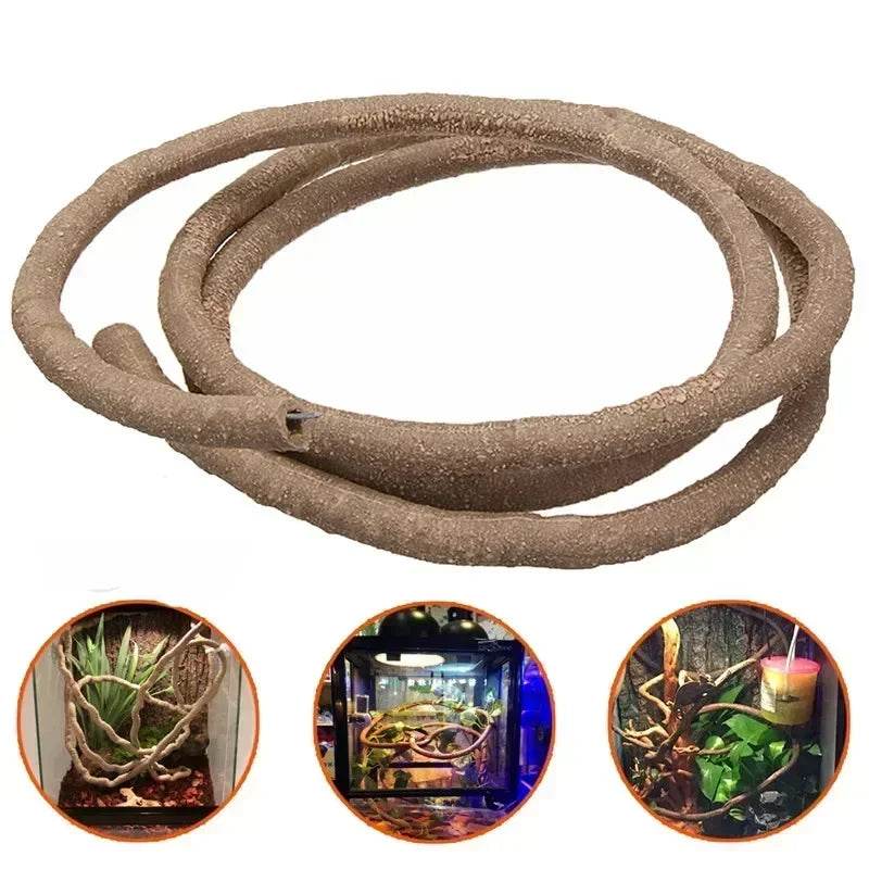 Grandes vignes flexibles en rotin, décoration d'habitat, Branches de Jungle pliables, fournitures pour animaux de compagnie, décor de Terrarium pour Reptiles, 1.5/2.5/3m - Animaleriex