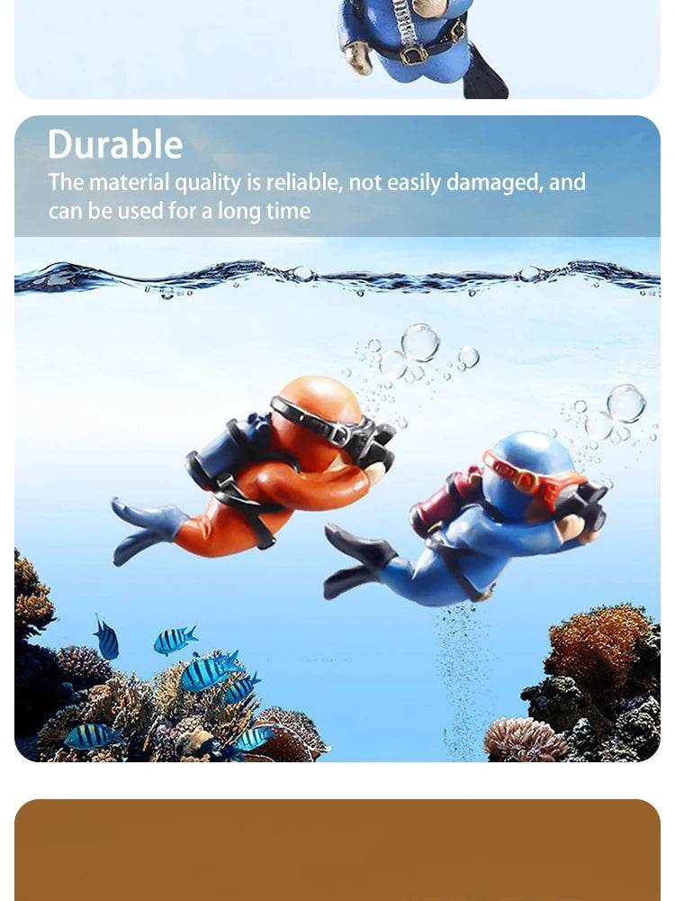 Ornement d'aquarium de plongée flottant – Décoration de plongeur sous-marin réaliste pour aquarium, ajoute du plaisir et du style à votre configuration aquatique. - Animaleriex