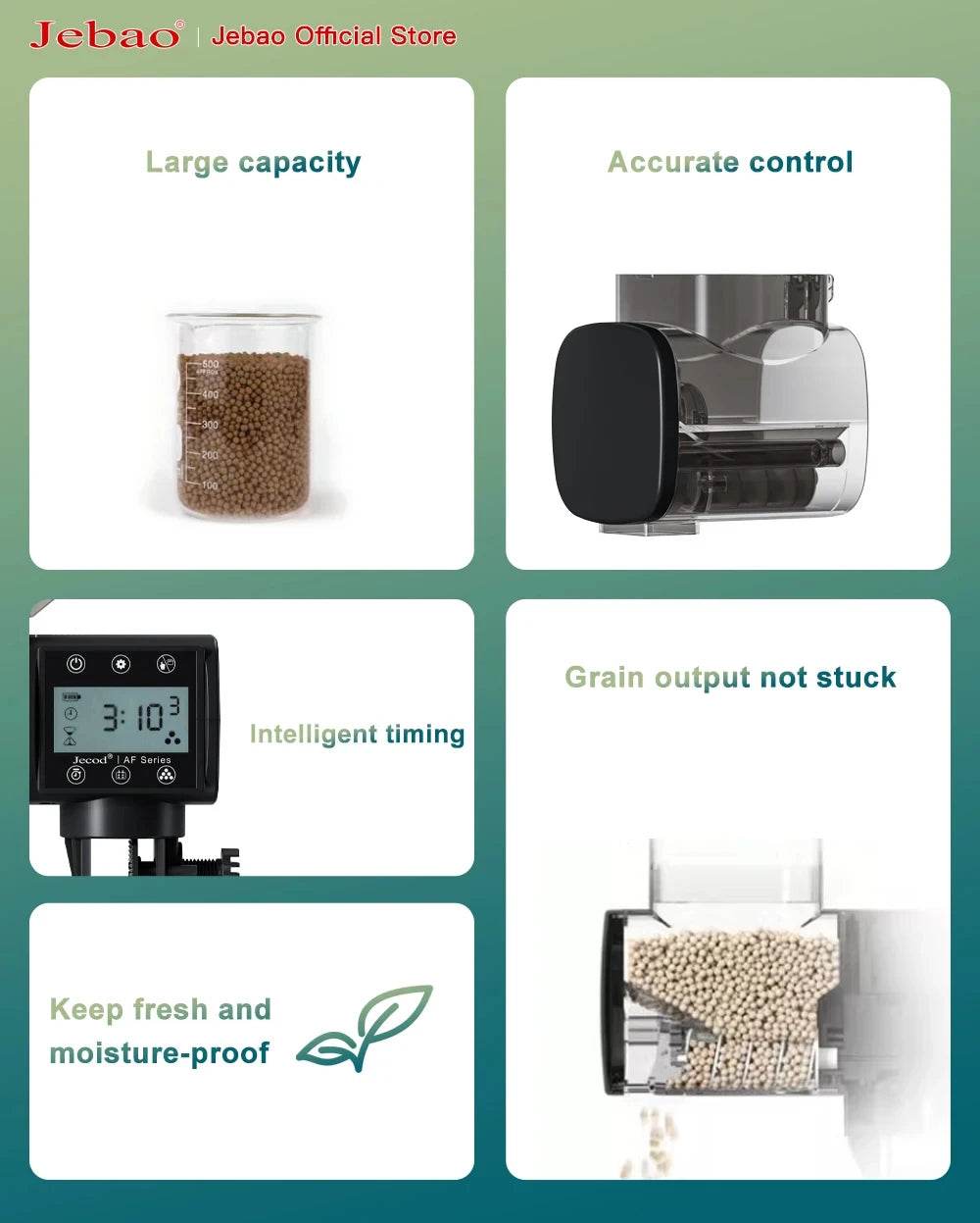 Jebao Jecod nouveau chargeur de réservoir de poissons d'aquarium mangeoire automatique intelligente synchronisation numérique Wifi télécommande sans fil alimentation des poissons - Animaleriex