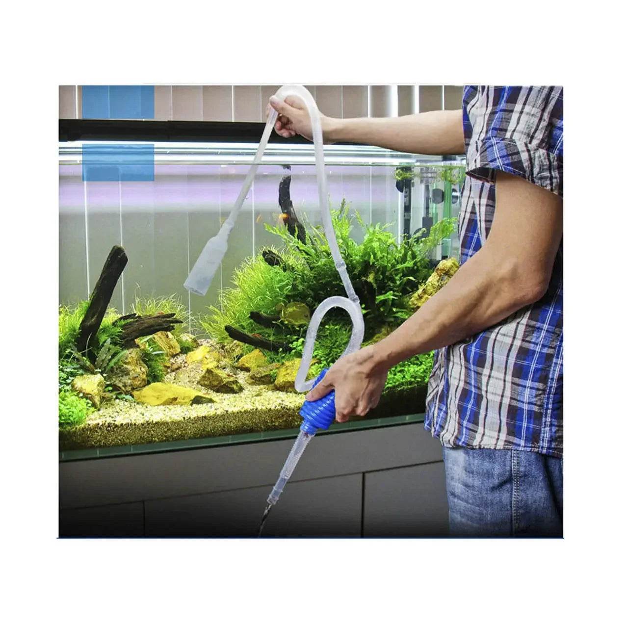 Semi-automatique Aquarium propre aspirateur changement d'eau gravier Aquarium Simple réservoir de poisson vide Siphon pompe nettoyeur - Animaleriex