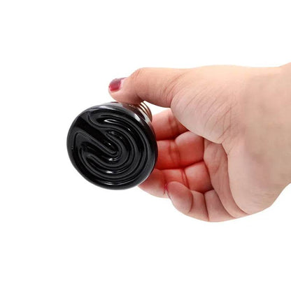 Mini lampe chauffante noire pour animaux de compagnie, émetteur en céramique, ampoule infrarouge 25/50/ 75/100W, couveuse de poulets, lampe Reptile - Animaleriex