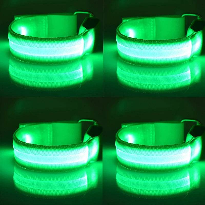 4 pièces/ensemble éclairage LED ceinture de sécurité pour jambe de cheval sangles de jambe de cheval équipement d'équitation de nuit Sports de plein air fournitures équestres - Animaleriex