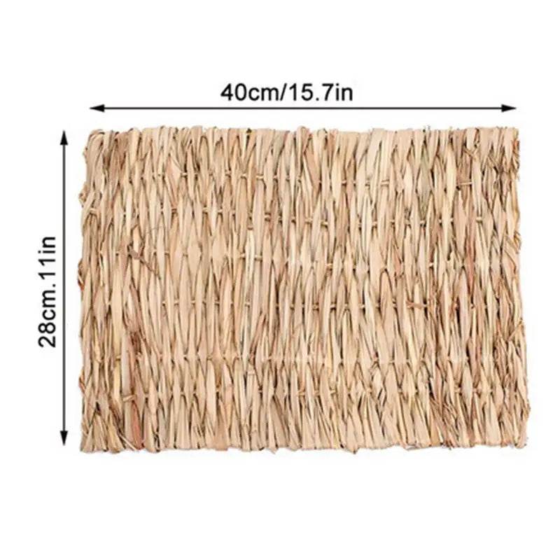 Cages à lapin tissées pliables pour animaux de compagnie, Hamster, cochon d'inde, lapin, herbe, jouet à mâcher, tapis, nid de lit de maison pour petits animaux, accessoires pour lapins - Animaleriex